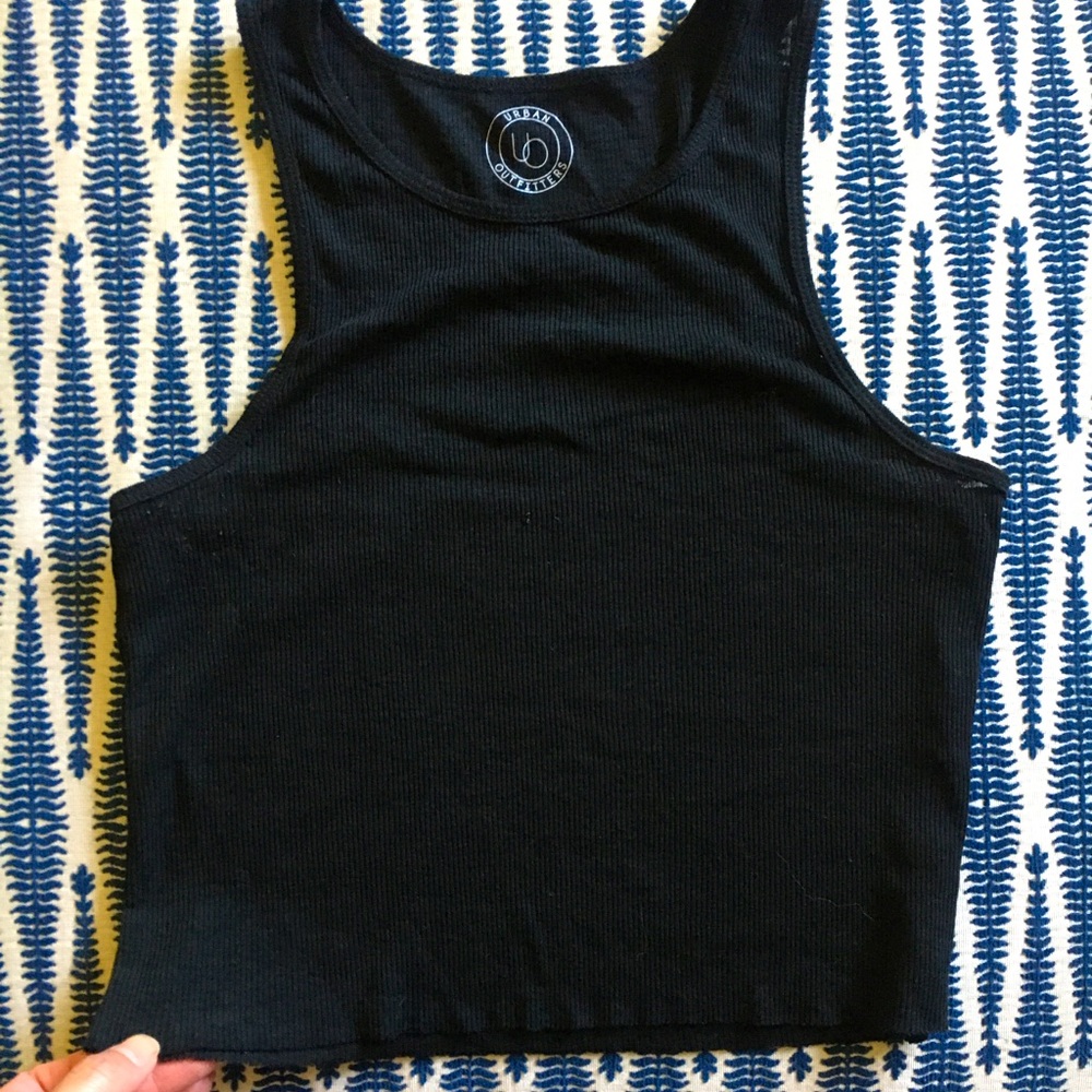 Urban Outfitters ribbed crop tank black size small